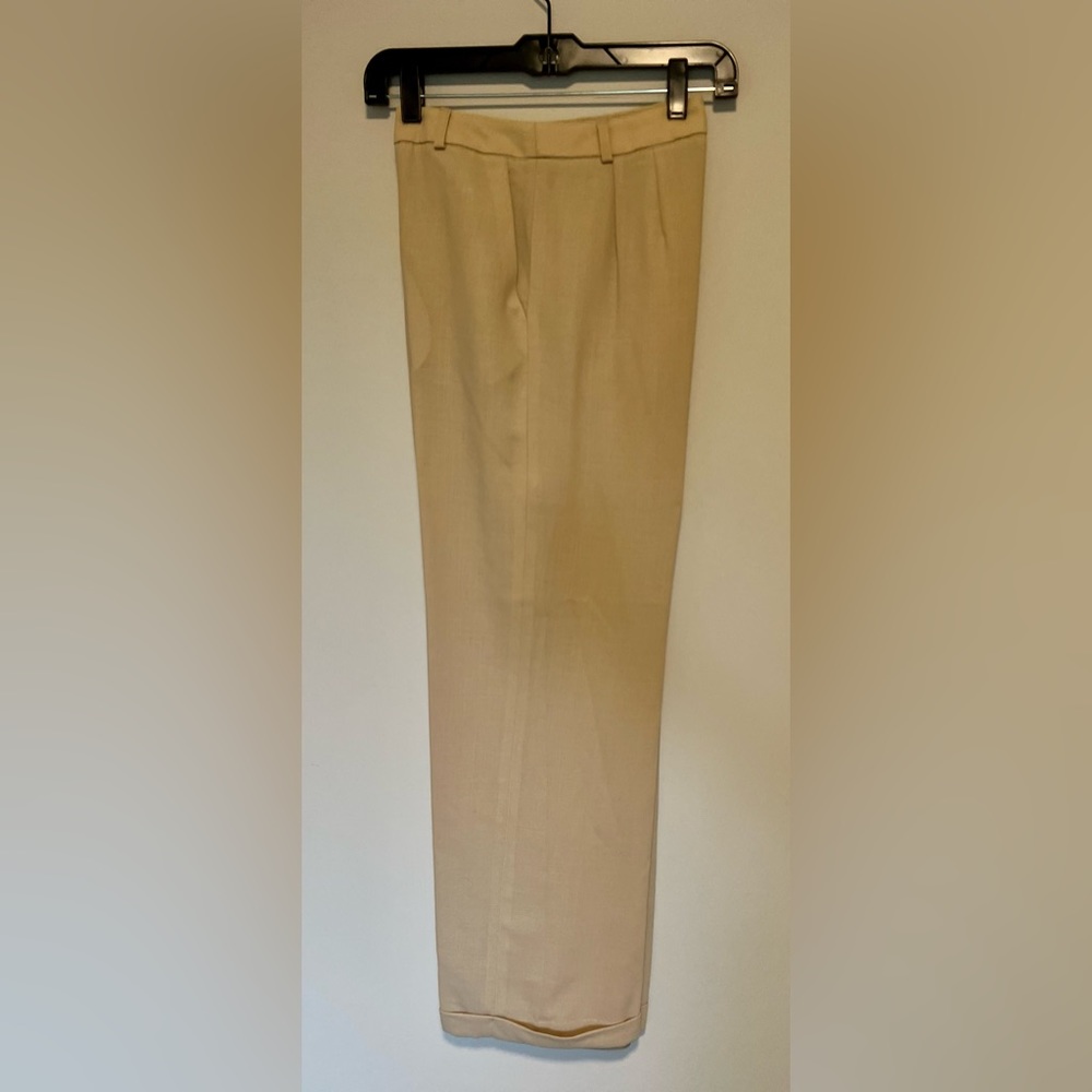 Talbots Tan dress pant, 100% wool, cuffed and lined, Size 2